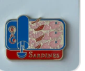 Blue and Red Sardine Can Needle Minder