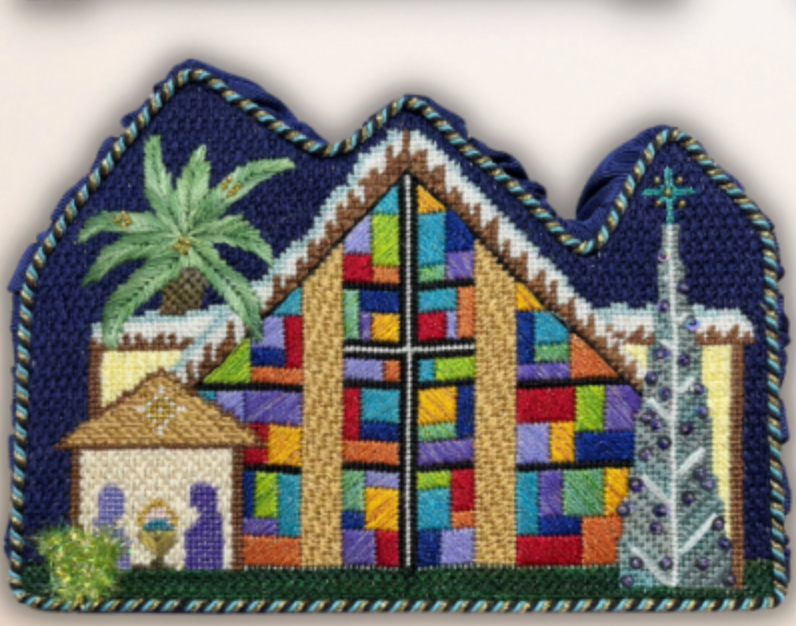 Mid-Century Christmas Church with Stitch Guide