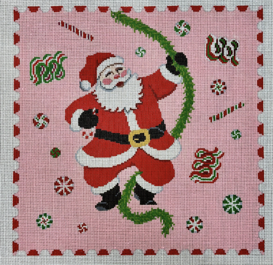 Pink Candy Santa Pillow