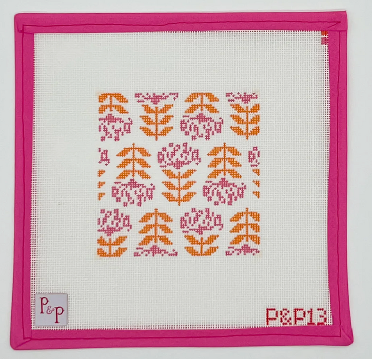 Blocked Begonia Coaster