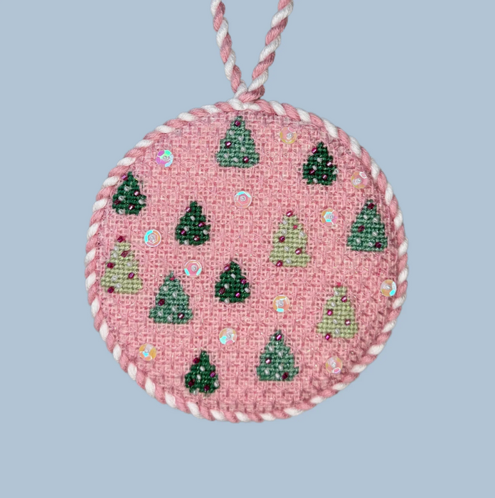 Pink Trees Round Ornament