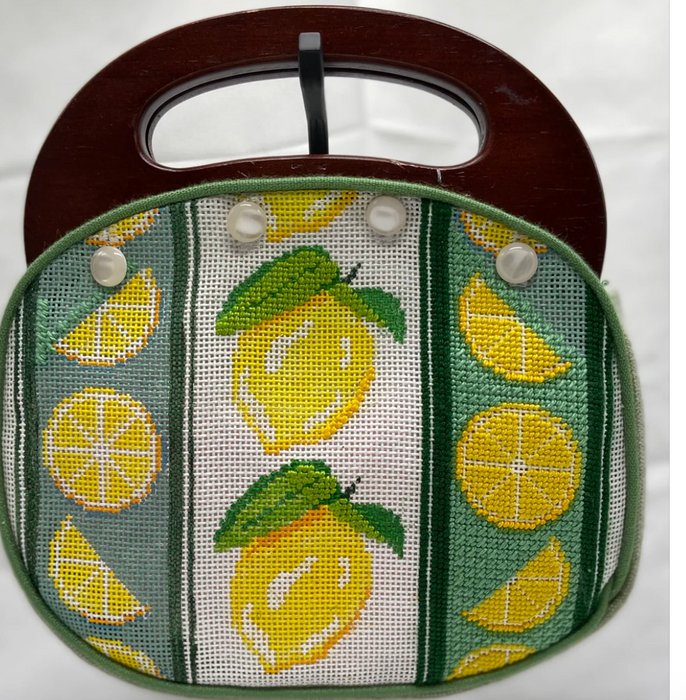 Lemon Twist - Needlepoint Bermuda Bag Cover