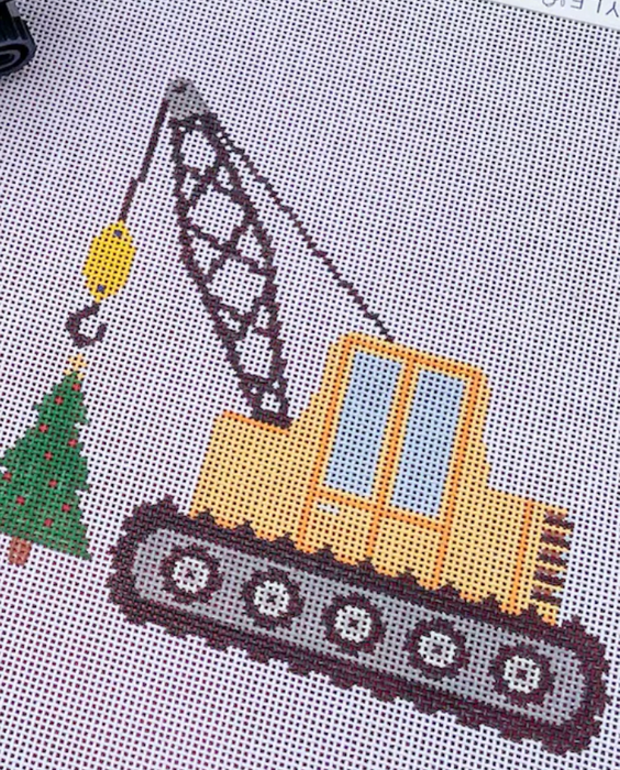 Christmas Construction - Crane Truck with Tree