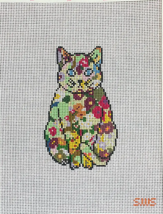 Floral Cat 18 count