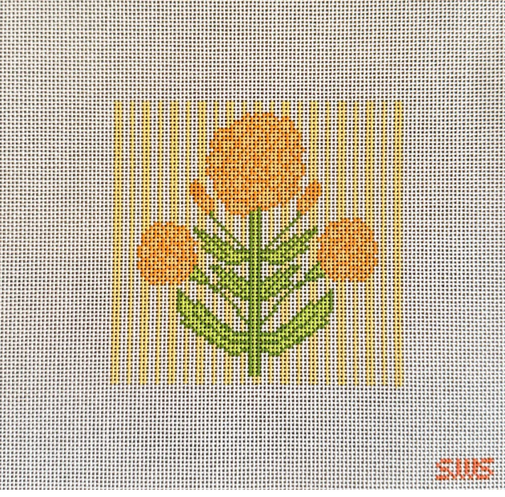 Yellow Block Print Flower