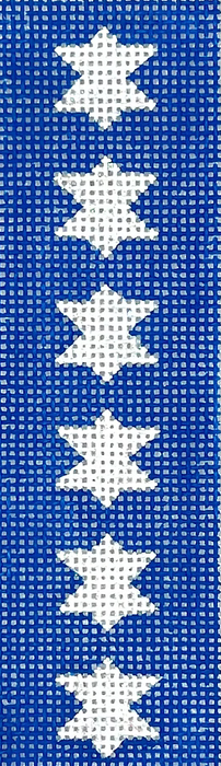 Mezuzah – Sparkly White Stars of David – on deep blue