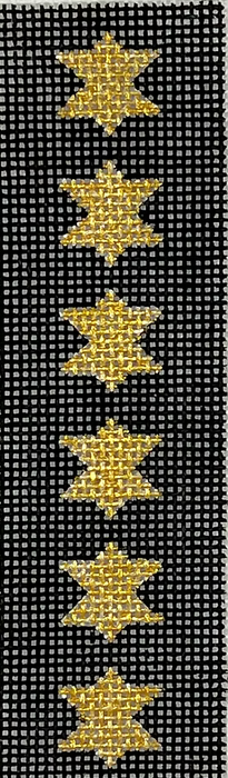 Mezuzah – Gold Stars of David – on black