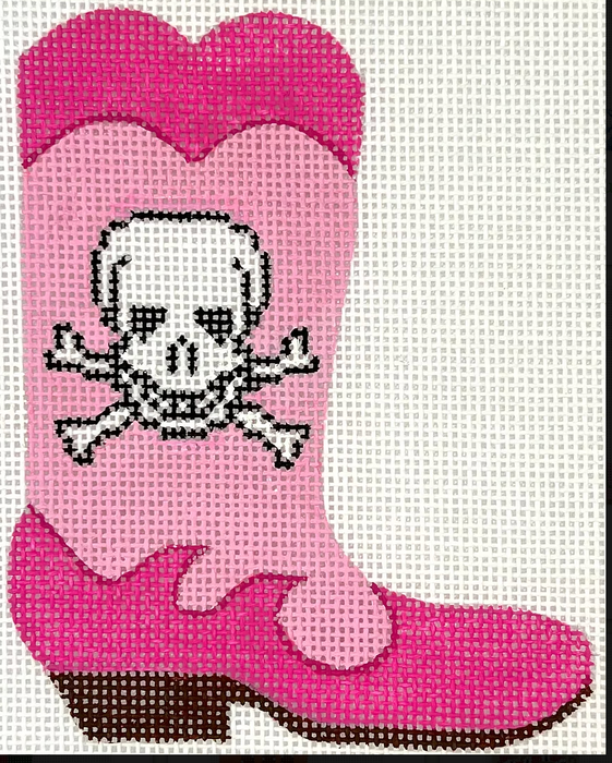 Mini Cowgirl Boot – Scull & Crossbones – on pinks