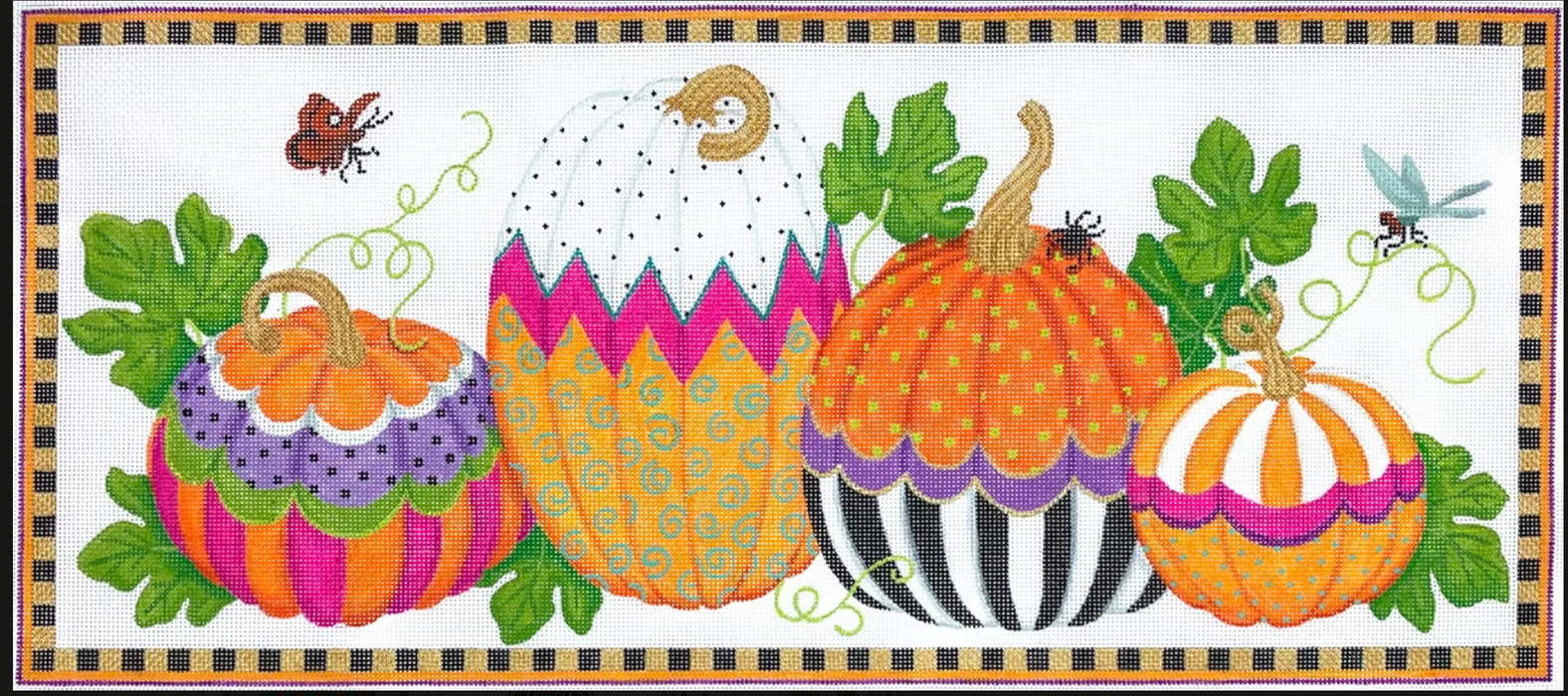 Funky Punkins Large Rectangle – orange, green, purple, gold, black, raspberry