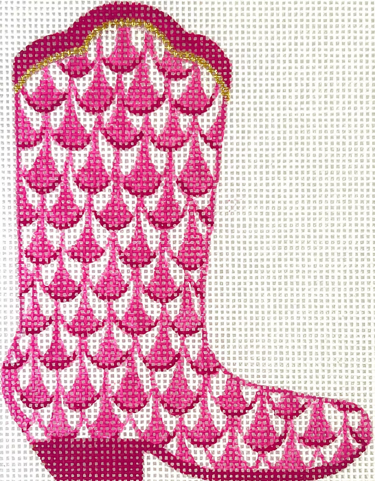 Mini Cowgirl Boot – Herend-inspired Fishnet – pinks