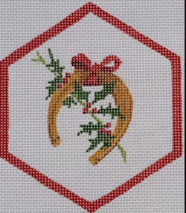 Christmas Ornament – Horseshoe w/ Holly
