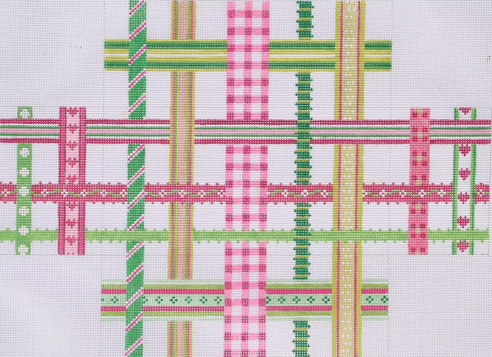 Brick – Woven Ribbons – pinks & greens