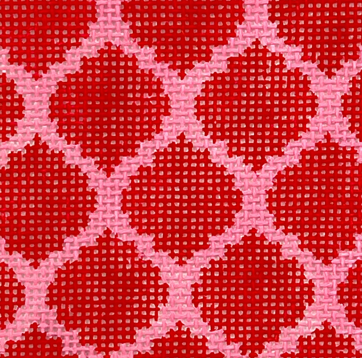 Planet Earth 3” Square Insert – Quatrefoils – red & blue w/ blue lettering (specify monogram or blank)