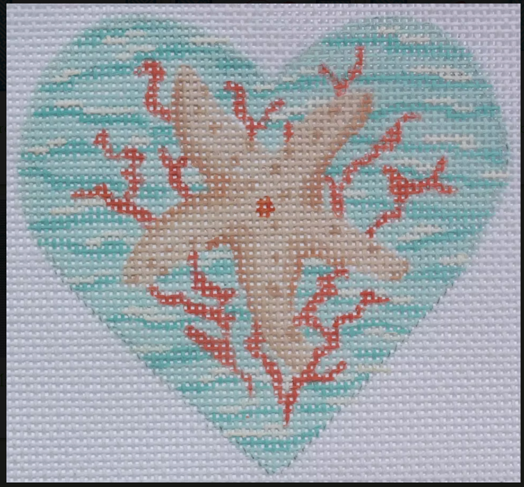 Mini Heart – Starfish & Coral on Sea