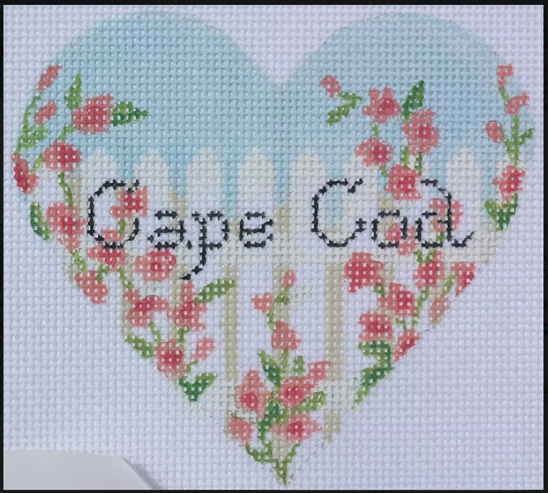 Mini Heart – Rose Picket Fence (specify name or blank)