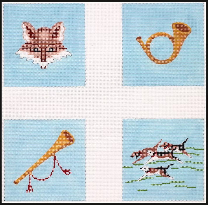 Set of 4 Planet Earth Coaster Inserts – Hunt themes – natural tones on sky blue