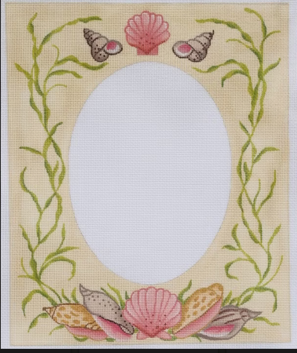 Frame – Large Mixed Shells & Seaweed – on sand