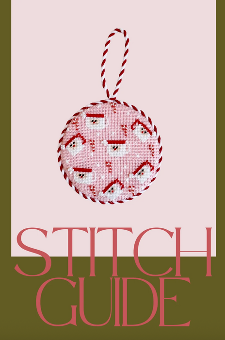 Stitch Guide - Pink Santa Mugs Round Ornament