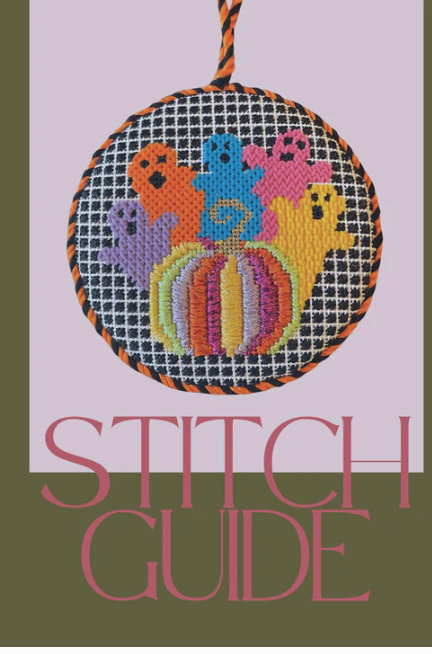 Stitch Guide - Colorful Ghosts with Pumpkin