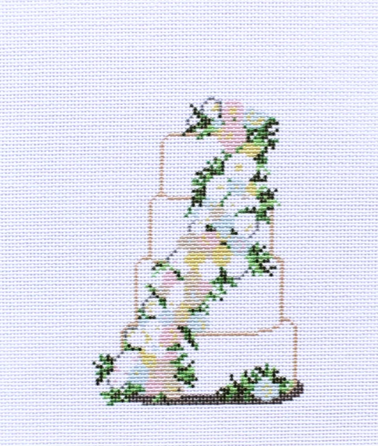 Wedding Cake - Cream and Pastel Flowers