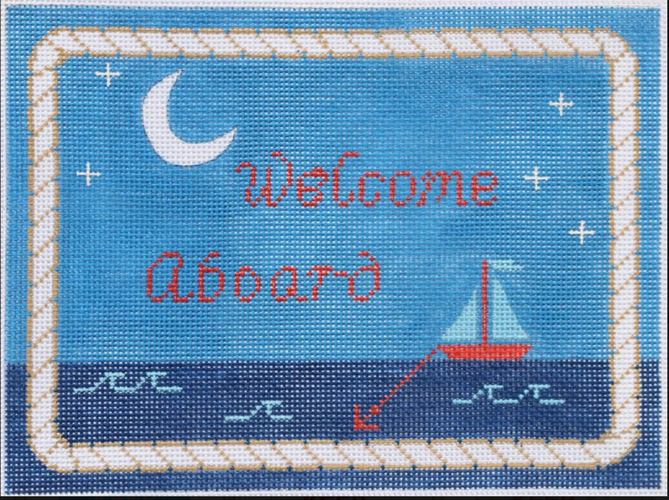 “Welcome Aboard” Sailboat – red, white, blue