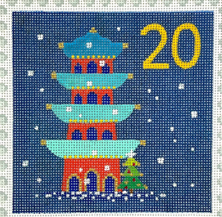 Klara Hawkins – Advent Stamp #20 – Pagoda