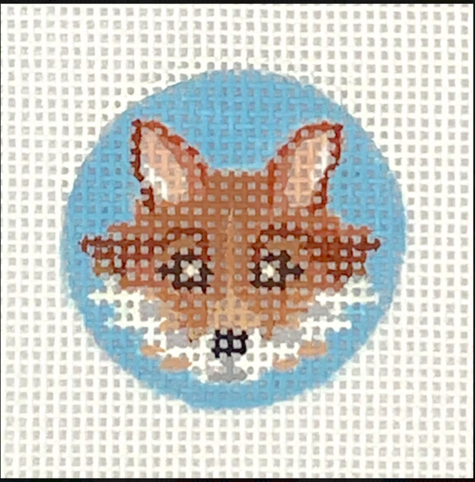 Planet Earth Key Ring Insert – Fox Head – browns on sky blue