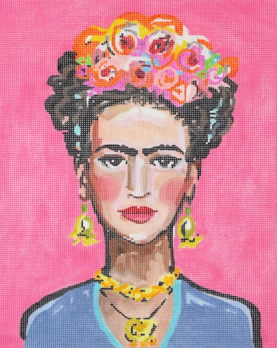 Maren Devine Frida Kahlo on Hot Pink