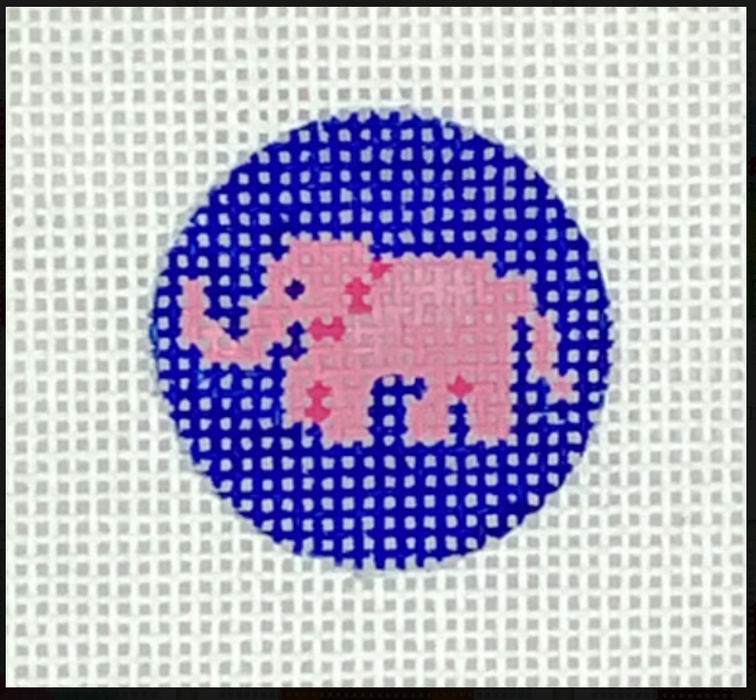 Pink Elephant on Bright Blue