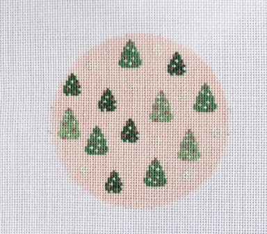 Pink Trees Round Ornament