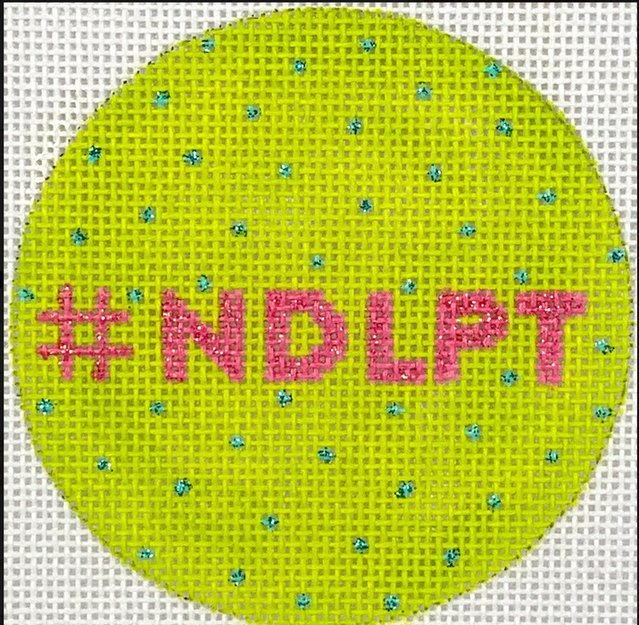 #NDLPT – lime with turquoise dots & bright pink letters