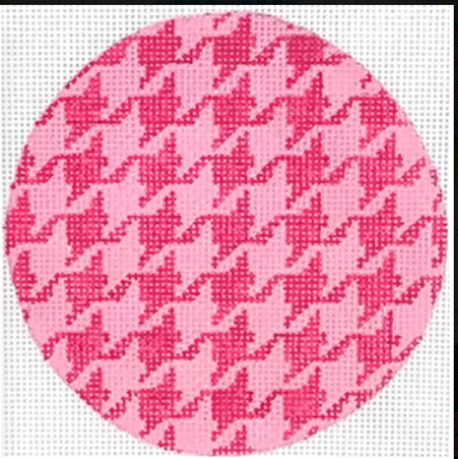 Houndstooth – hot pink & light pink w/ bright lime letter