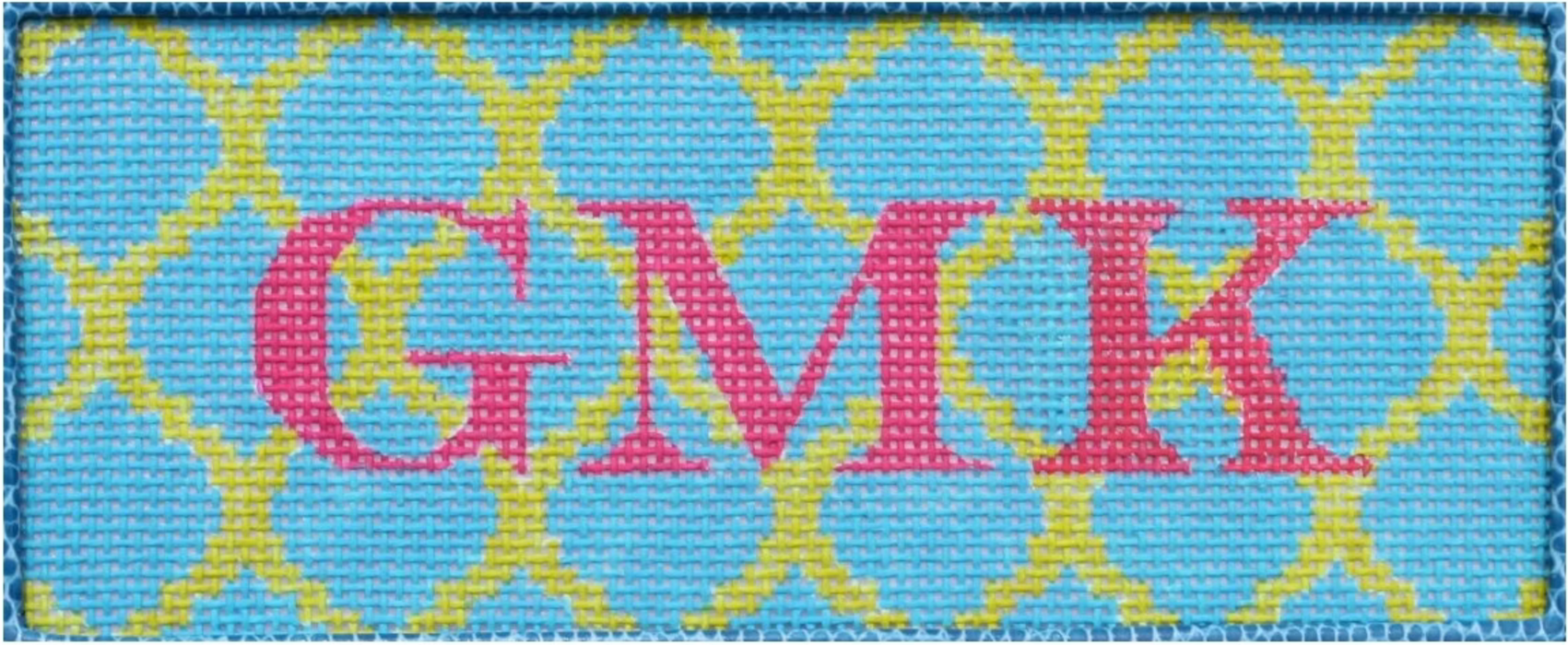 Lee’s Jewelry Box/Wallet Insert – Quatrefoils – cobalt on lime