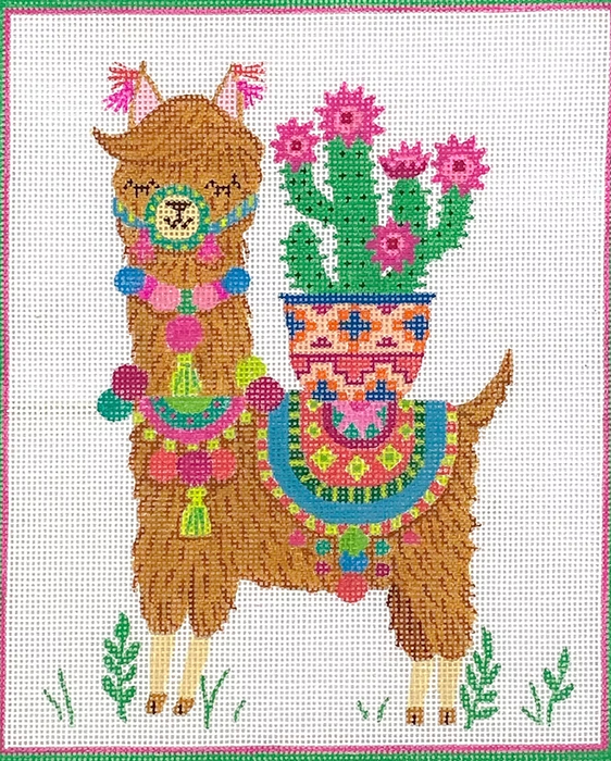 Rebecca Jones – Llama with Cactus Plant, Pompoms & Tassels