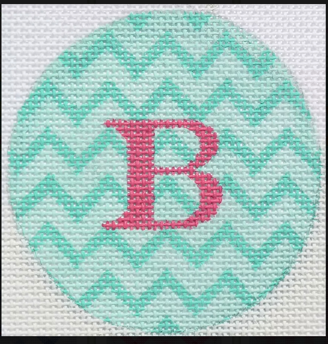 Bright Disk Letter – Turquoise Zigzag, Watermelon Letter