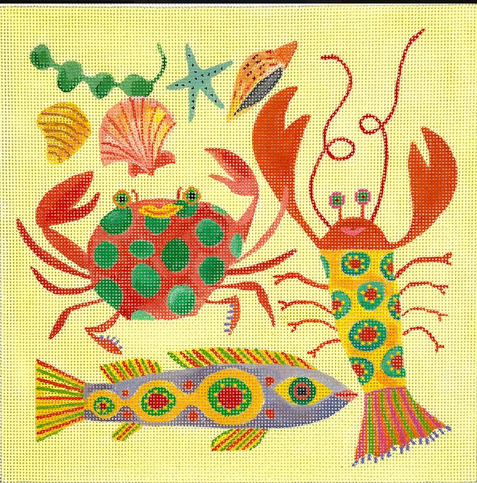 Shannon Snow – Sea Life – on soft yellow