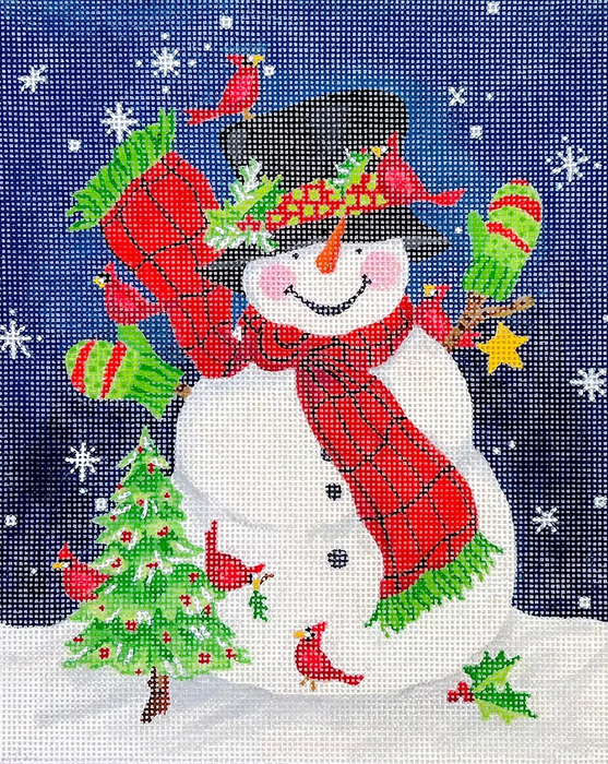 Sally Eckman Roberts – Snowman w/ Green Mittens & Cardinals