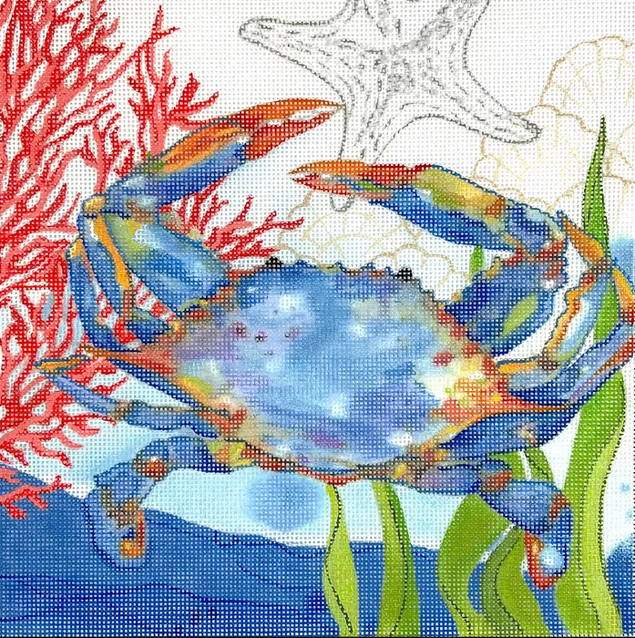 Sally Eckman Roberts – Oceana Crab w/ Coral, Seaweed, Shells & Starfish