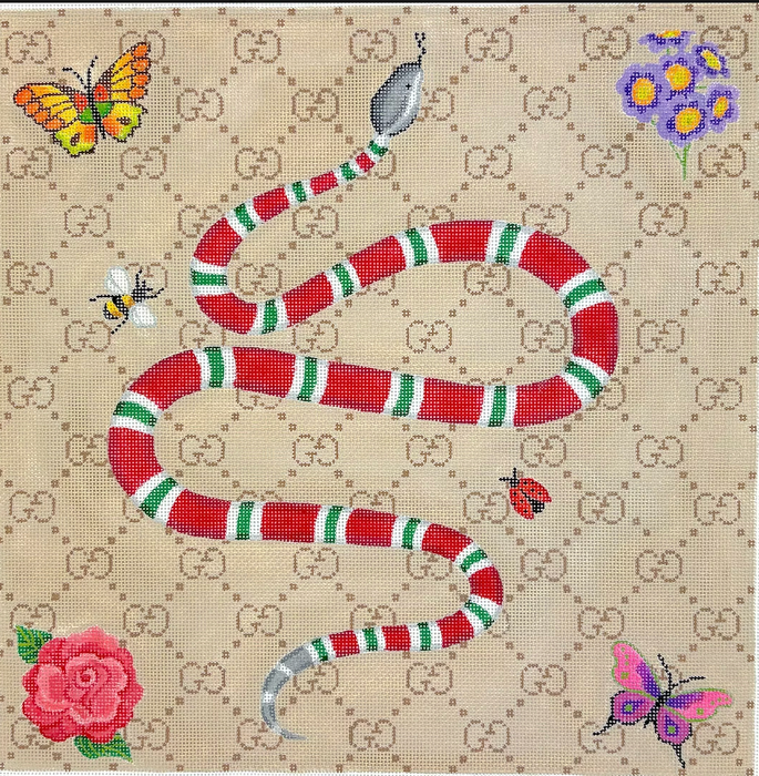 Designer Scarf Series – Gucci-Inspired Snake & Flowers