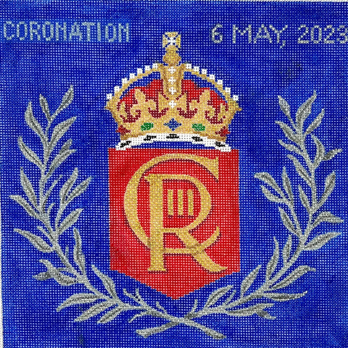 King Charles III Coronation – silver, gold & multi on royal blue