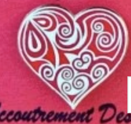 Red Swirl Heart Needle Minder