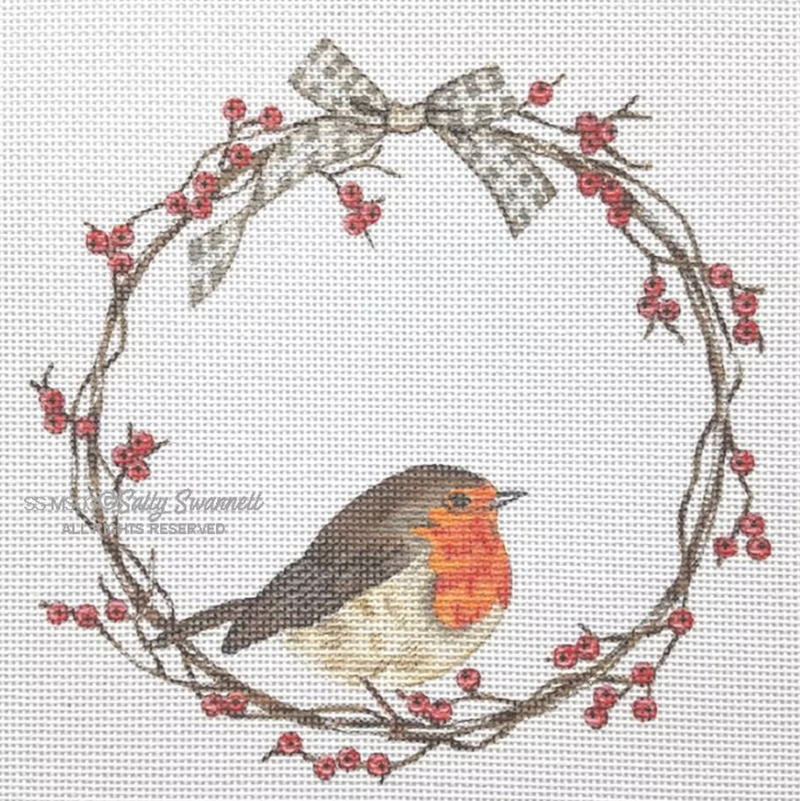 Misc: Bird on Berry Wreath