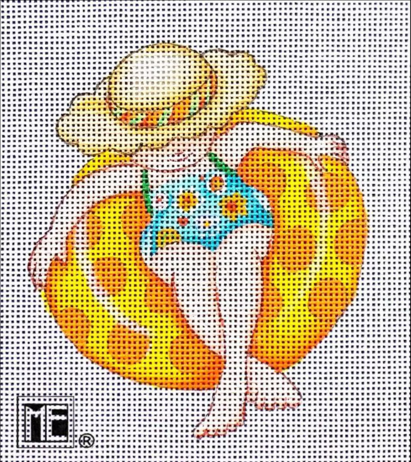 Beach & Sea: Yellow Inter Tubing Lady