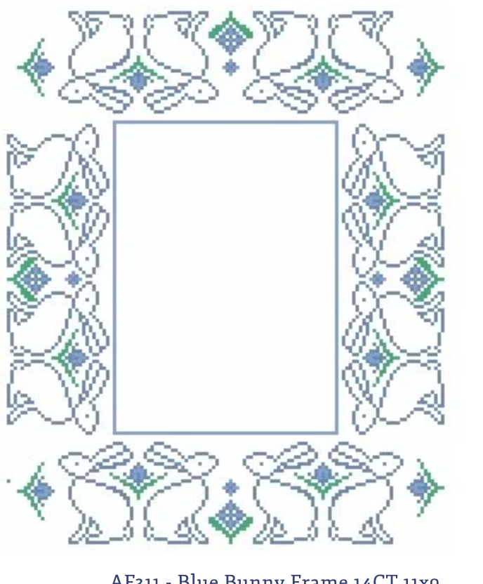 Bunny Rabbit Frame - 13 mesh - Blue