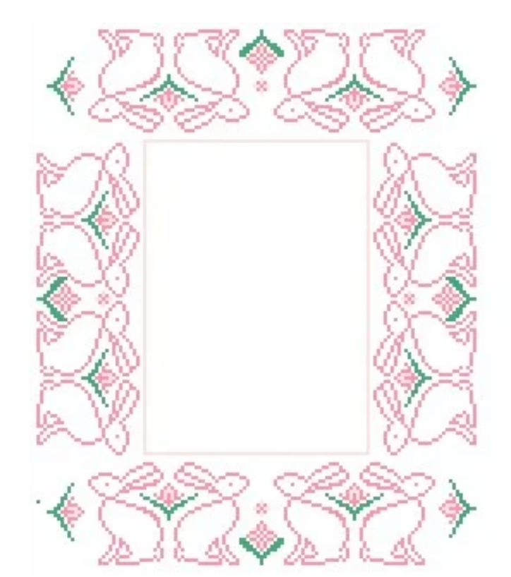 Bunny Rabbit Frame - 13 mesh - Pink