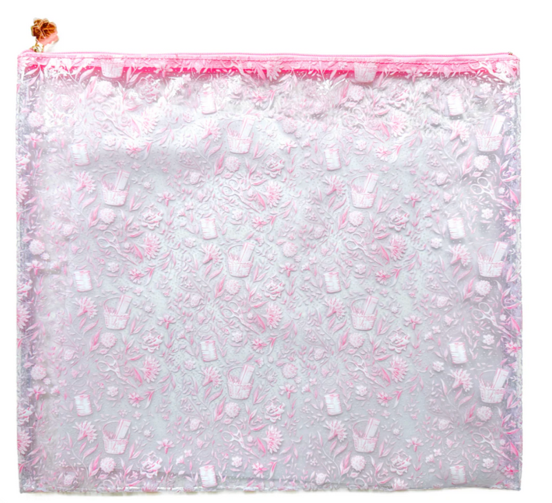 Needlepoint Print Clear - Pink