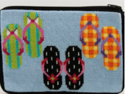 Stitch & Zip Flip Flops Cosmetic Bag/Purse