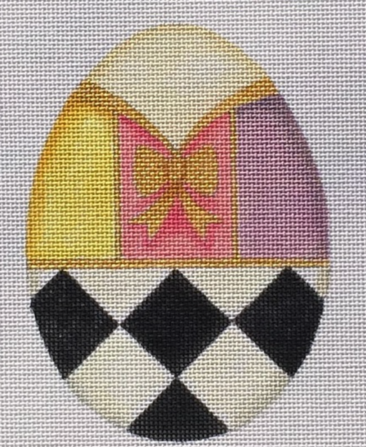 Checkered Egg with Bow