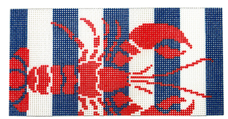 Lobster Stencil on Stripes Insert