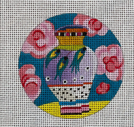 Purple Vase with Lime Luggage Tag Kit